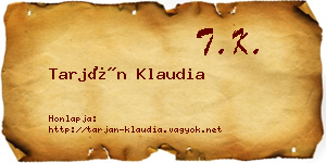 Tarján Klaudia névjegykártya
