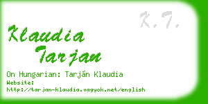 klaudia tarjan business card