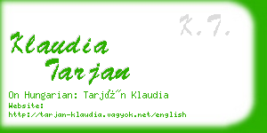 klaudia tarjan business card